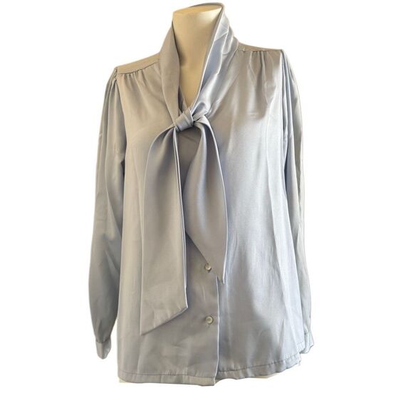 Cheryl Tiego pussycat bow women’s M button up vintage 70s retro button up shirt - Picture 1 of 5